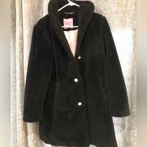Kate Spade teddy coat with chic faux pearl buttons